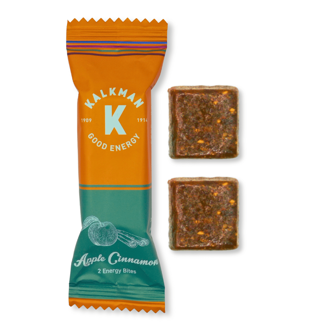 Close-up van dubbelverpakking energierepen in Kalkman duopack