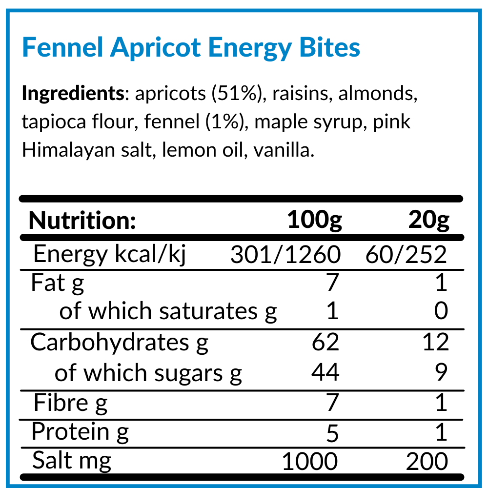 FENNEL APRICOT - 28 ENERGY BITES
