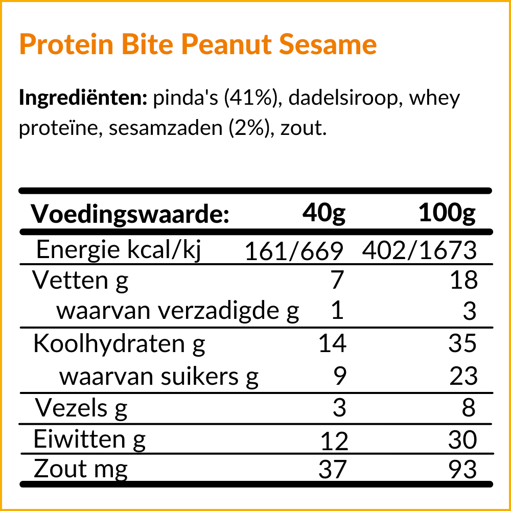 Protein Bites Peanut Sesame - een bèta product